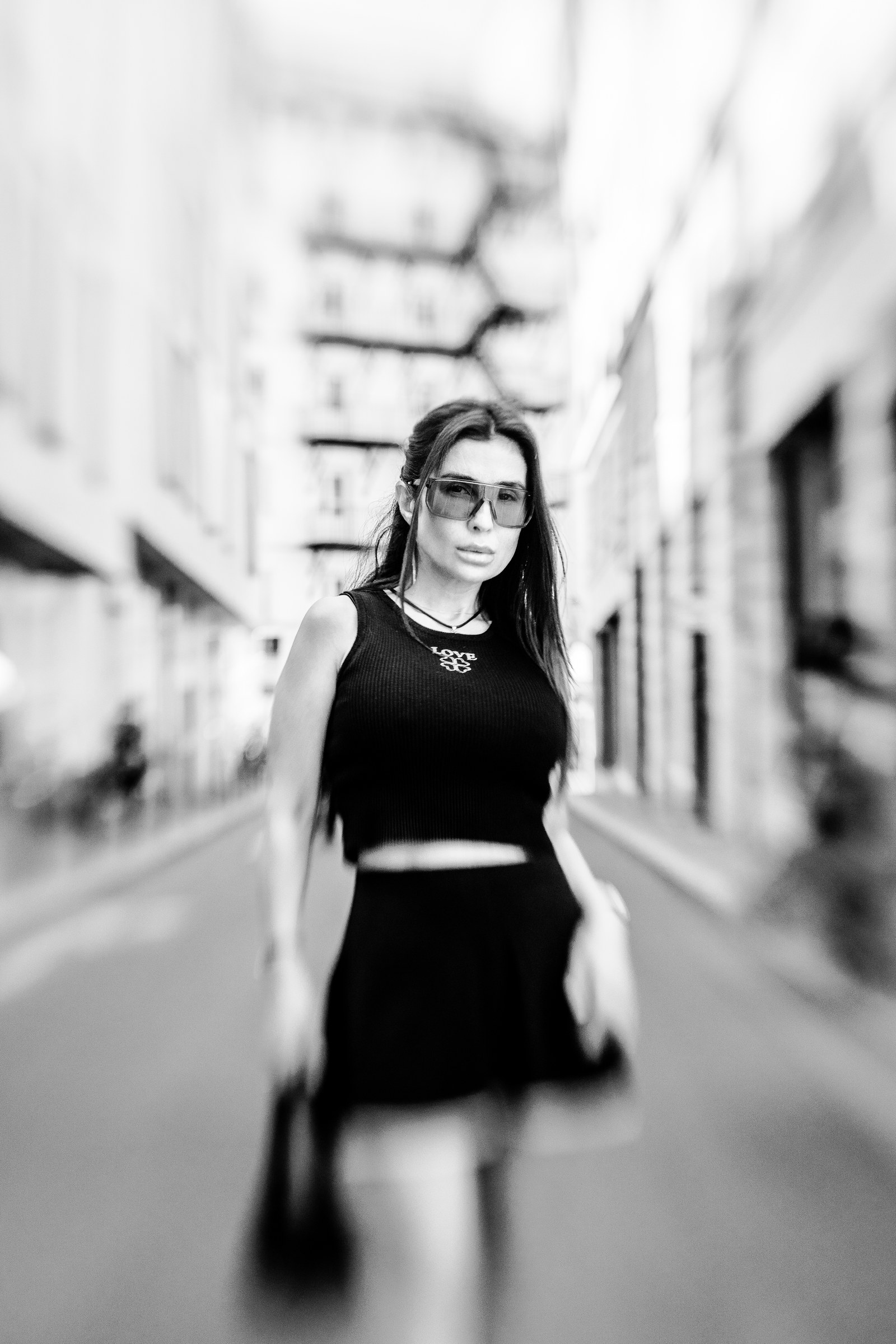 Shana Mak in the middle of a street
